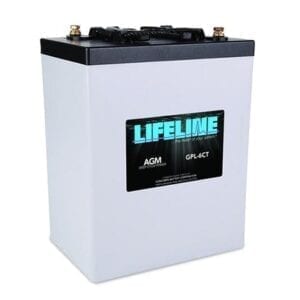 A white lithium battery sitting on top of a table.