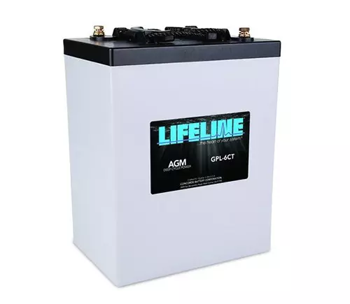 A white lithium battery sitting on top of a table.