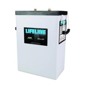 A white battery with the words lifeline on it.