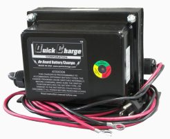 A black box with wires and an indicator